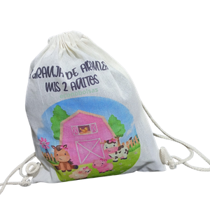 bolsa mochila de tocuyo delgado ecológica