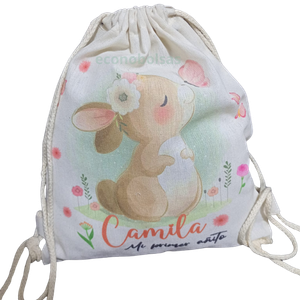 mochila de tocuyo delgado para souvenirs