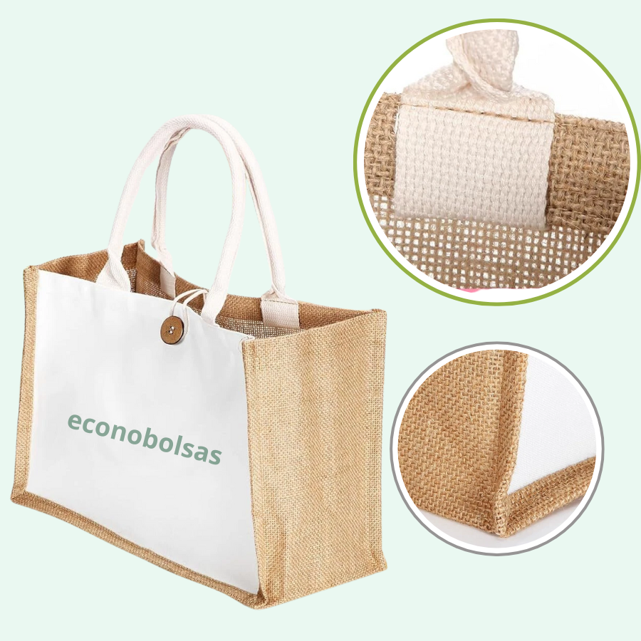 Bolsa Premium de Yute con Frente de Lona + Asas de Lona Bolsa Premium de Yute con Frente de Lona + Asas de Lona en Lima