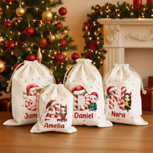 Bolsas de Tocuyo Personalizadas para Navidad