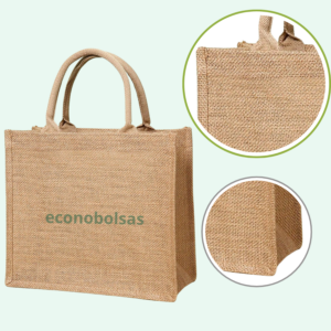 bolsa playera de yute con fuelle